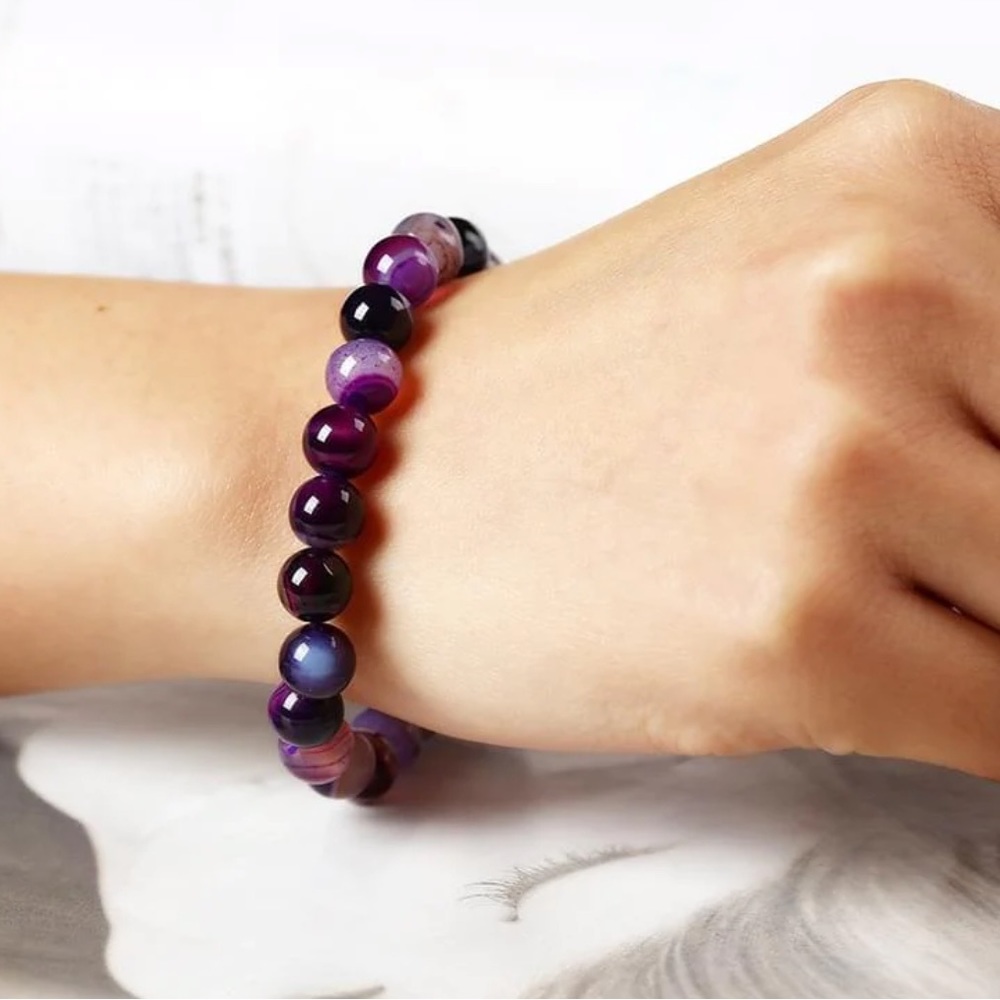 Amethyst bead bracelet